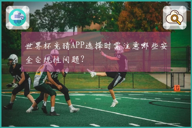 世界杯竞猜APP选择时需注意哪些安全合规性问题？